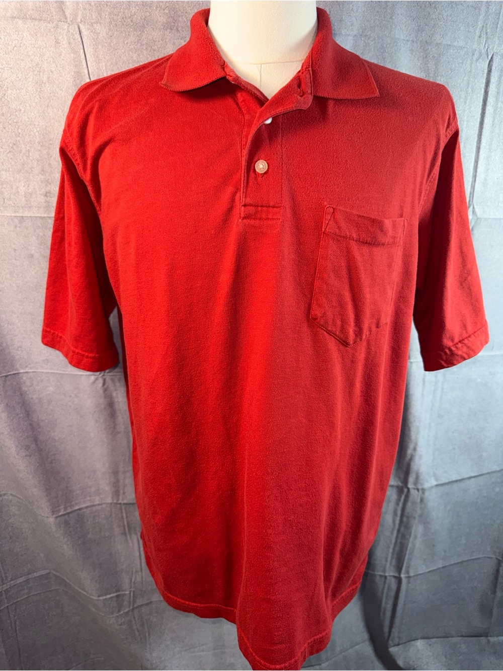 2266-Puritan Red Short-Sleeve Polo with Chest Pocket